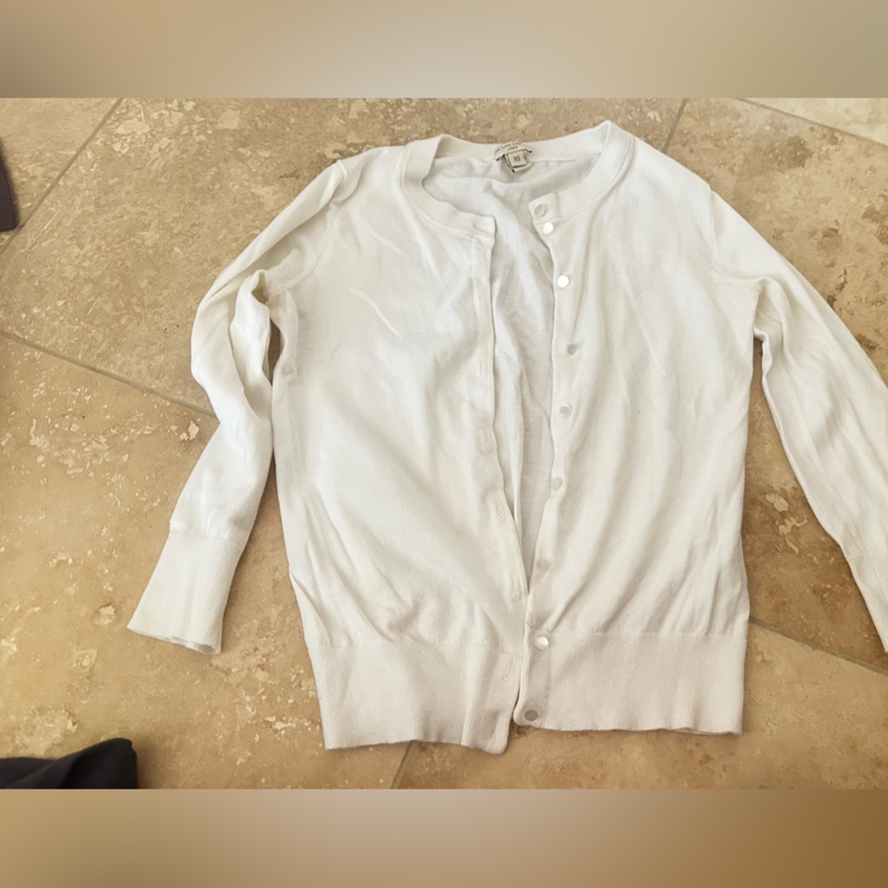 J. Crew Classic White Cardigan